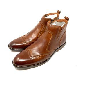 Kunsto Leather Men Boots US Size 10.5  Cognac